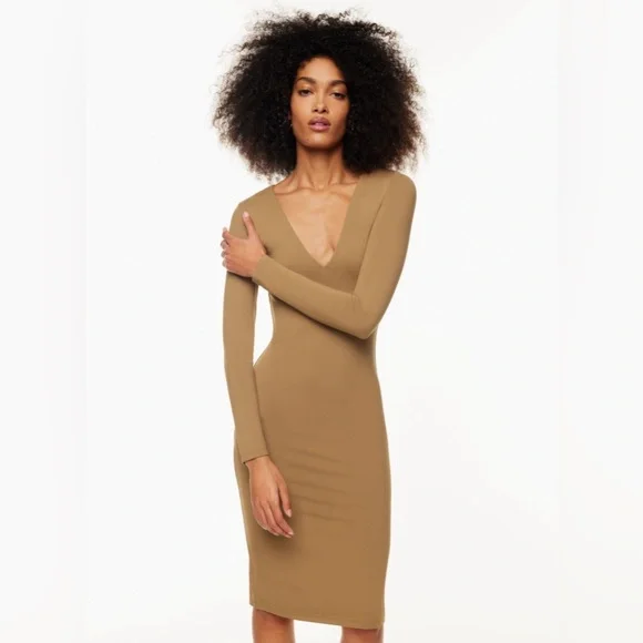 NWT Artitzia Babaton Contour V Neck Bodycon Midi Dress - Picture 5 of 13